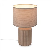 Stolní lampy dekorační - BRILO 7539011 BRILONER Ino stolní lampička, látkové stínidlo, keramický podstavec, 22x37,5 cm (DxH), hnědé 7539011