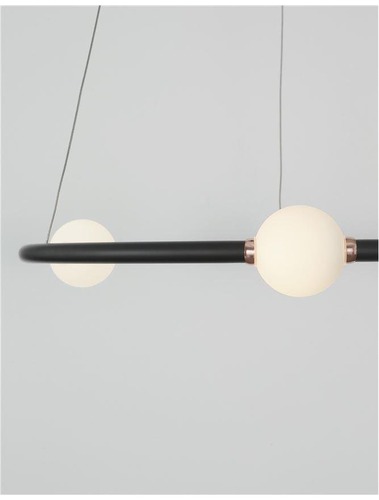 Kruhová - NV 9820601 Závěsné svítidlo CELIA stmívatelné černý hliník opálové sklo LED 36W 230V 3000K IP20 stmívatelné - NOVA LUCE - foto 1