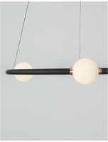 Kruhová - NV 9820601 Závěsné svítidlo CELIA stmívatelné černý hliník opálové sklo LED 36W 230V 3000K IP20 stmívatelné - NOVA LUCE