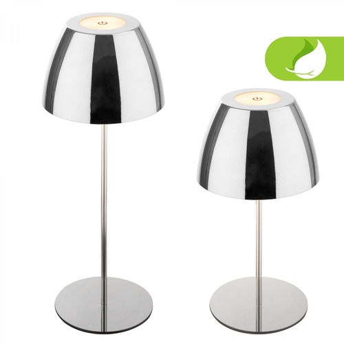 Stolní lampy dekorační - BRILO 7522118 Serina LED bezdrátová stolní lampička IP44, stmívatelná, dotykový vypínač, chrom - BRILO - foto 1