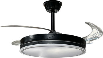 LED stropní svítidla - LED stropní ventilátor 36W/3CCT černá + dálkové ovládání