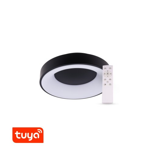 Kruhová - SMART Tuya LED svítidlo ZULU 32W CCT kulaté černé - foto 1
