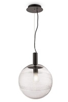 Koule - M P061PL-01GR Závěsné svítidlo Perlas 60W E27 průhledné sklo šedá kov - MAYTONI