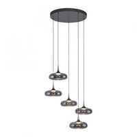 Vícečetná - LD 15694-15 Kolekce Schöner Wohnen LED závěsné svítidlo POSH, šedá, 5-ramenné, stmívatelné, SimplyDim, 3000K - JUST LIGHT