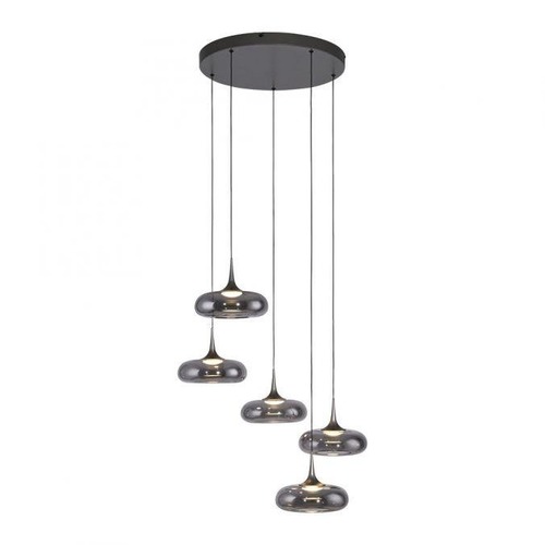 Vícečetná - LD 15694-15 Kolekce Schöner Wohnen LED závěsné svítidlo POSH, šedá, 5-ramenné, stmívatelné, SimplyDim, 3000K - JUST LIGHT - foto 1