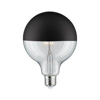 E27 - P 28679 LED Globe 6,5 W E27 zrcadlový svrchlík černá mat teplá bílá stmívatelné - PAULMANN
