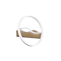 Dekorativní - FAN I-HAWAII-R40-BCO Stropní LED svítidlo Hawaii kruhové, bílé/dřevěné, 36 W, 4605 lm, CCT, pr. 40 x 6,8 cm - FANEUROPE