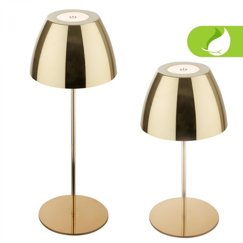 Stolní lampy dekorační - BRILO 7522017 BRILONER Serina LED bezdrátová stolní lampička IP44, stmívatelná, dotykový vypínač, zlatá 7522017 - foto 1