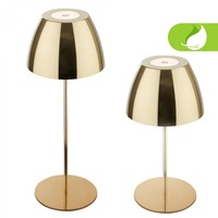 Stolní lampy dekorační - BRILO 7522017 Serina LED bezdrátová stolní lampička IP44, stmívatelná, dotykový vypínač, zlatá - BRILO