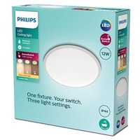 Kruhová - PH 8719514326866 LED Koupelnové stropní svítidlo Philips Cavanal 8719514326866 12W 1200lm 2700K IP44 25cm bílé, 3-krokové stmívání - PHILIPS (929002668201)
