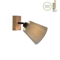 Bodová - LD 11581-79 GREEN MICH LED nástěnné svítidlo přírodní dřevo 1 ramenné látkové stínidlo nastavitelné a otočné - LEUCHTEN DIREKT / JUST LIGHT