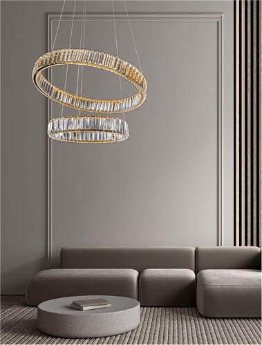 Kruhová - NV 9333077 Závěsné svítidlo AURELIA zlatý kov a křišťál LED 46W 230V 3500K IP20 stmívatelné - NOVA LUCE - foto 1
