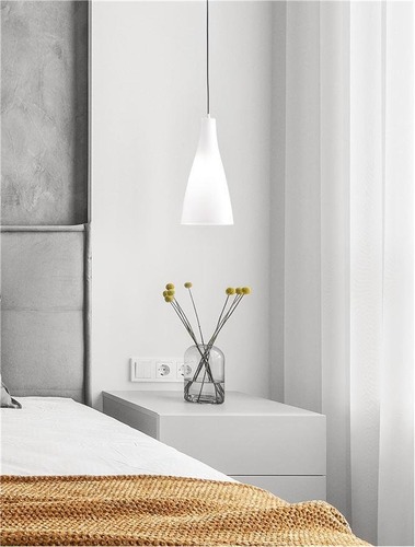 Kónická - NV 9009232 Závěsné svítidlo LIVTAR bílé lesklé sklo E27 1x12W 230V IP20 bez žárovky - NOVA LUCE - foto 1