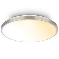 Kruhová - BRILO 3906012 BRILONER Competo stropní svítidlo pr.38 cm - 24W, 2600lm, stmívatelné, dálkový ovladač, CCT teplá/neutrální bílá, matný nikl 3906012