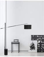 Stojací lampy - NV 41455401 Stojací lampa TRACCIA kovové a plastové černé stínidlo nastavitelné E27 1x12 W IP20 bez žárovky - NOVA LUCE