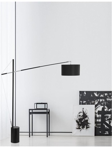 Stojací lampy - NV 41455401 Stojací lampa TRACCIA kovové a plastové černé stínidlo nastavitelné E27 1x12 W IP20 bez žárovky - NOVA LUCE - foto 1