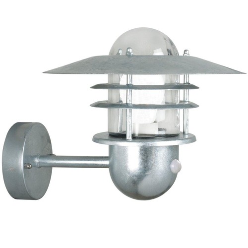 Nástěnná - NOR 74501031 Venkovní nástěnné svítidlo Agger Sensor 1x60W E27 galvanizovaná čirá - NORDLUX - foto 1