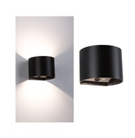 Nepřímé osvětlení - P 71284 LED nabíjecí nástěnné svítidlo Nyora IP44 3000K 135x120mm 2x1W černá - PAULMANN