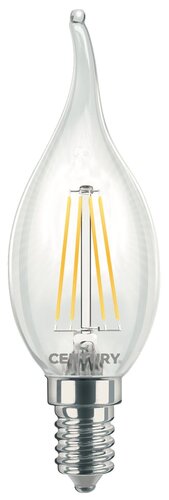 E14 - CEN INM1C-041427 LED FILAMENT SVÍČKA PLAMEN ČIRÁ 4W E14 2700K 470Lm 360d 35x118mm IP20 - CENTURY - foto 1