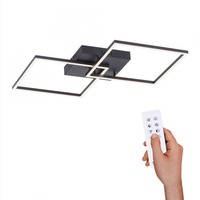 Hranatá - LD 14141-18 IVEN LED stropní svítidlo v černé barvě s nastavitelnou teplotou barvy 2700-5000K a dálkovým ovladačem - LEUCHTEN DIREKT / JUST LIGHT