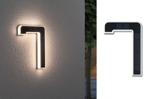 Nástěnná - P 79848 Venkovní solární domovní číslo 7 IP44 3.000K 0,2W nabíjecí baterie výměnná - PAULMANN
