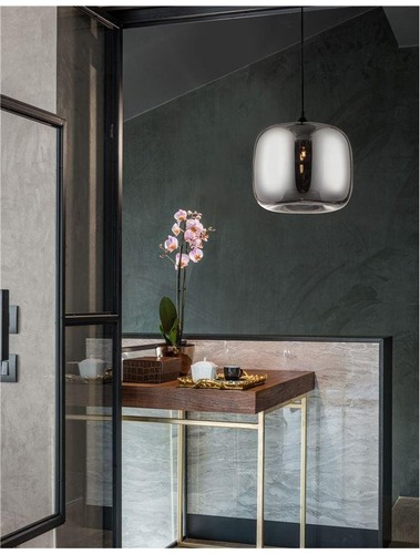 Koule - NV 9726483 Závěsné svítidlo SAVAZ chromové sklo černý kov černý kabel E27 1x12W 230V IP20 bez žárovky - NOVA LUCE - foto 1