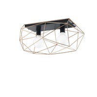 Dekorativní - FAN I-ABRAXAS-PL2 ORO Stropní svítidlo Abraxas, černá/zlatá, 2 x E27, 60 x 26,5 cm - FANEUROPE