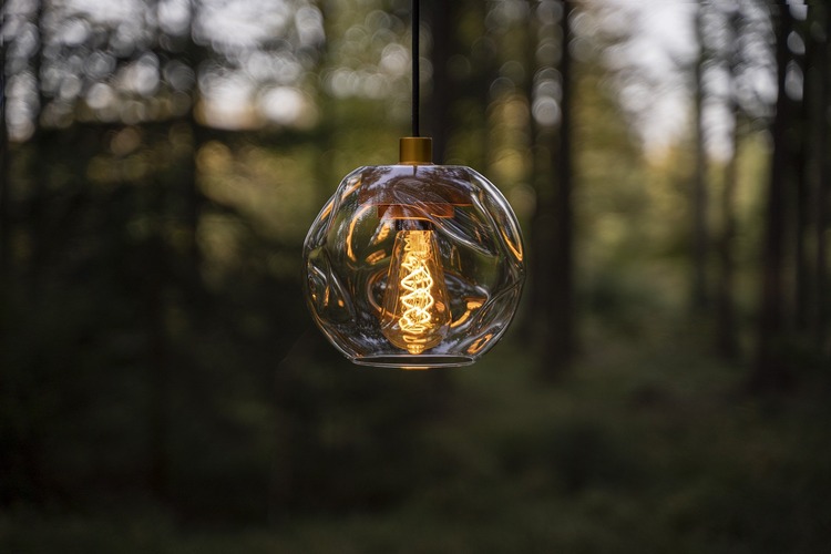 Koule - YD EL-M-SPN-E27/CCB Závěsné svítidlo Element Easy Sphere Mini Natural | bílý lak, černá patice, čiré sklo - YOURDESIGN - foto 1