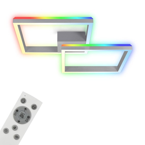 Hranatá - BRILO 3753-019 RGB CCT LED stropní svítidlo, 64 cm, 40 W, 3600 lm, hliník - BRILO - foto 1