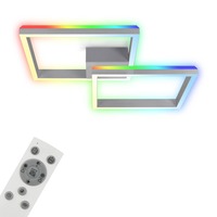 Hranatá - BRILO 3753-019 RGB CCT LED stropní svítidlo, 64 cm, 40 W, 3600 lm, hliník - BRILO