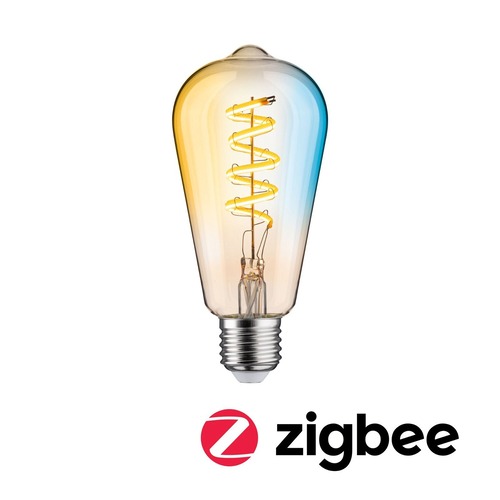 E27 - P 29157 Filament 230V Smart Home Zigbee 3.0 LED žárovka ST64 E27 7,5W měnitelná bílá stmívatelné zlatá - PAULMANN - foto 1