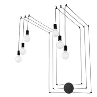 Bodová - FAN I-HABITAT-PL6 NER Stropní svítidlo Habitat, černé, 6 x E27, délka 500 cm - FANEUROPE