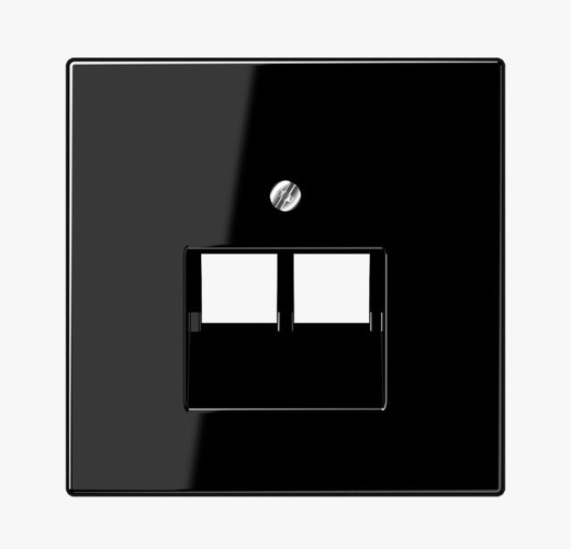 Vypínače a zásuvky - JU LS969-2UASW Krytka síťové ethernetové zásuvky 2x RJ45 IAE/UAE 2x 8-pólů černá LS 969-2 UA SW - JUNG - foto 1