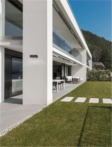 Solární - NV 9492520 Venkovní nástěnné svítidlo TREDO antracitový hliník a čiré sklo LED 2W 3000K 3.7V 106st. IP65 vypínač na těle / solární / pohybové čidlo - NOVA LUCE - foto 1