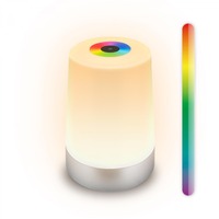 Stolní lampy dekorační - BRILO 7554014 BRILONER Nubsi stolní lampička - 2,8W, 280lm, nabíjecí, LED, stmívatelné, RGB+W, matný chrom 7554014