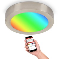 Kruhová - TF 309502TF TELEFUNKEN Smart LED přisazené svítidlo, pr. 22,5 cm, 18 W, matný nikl 309502TF