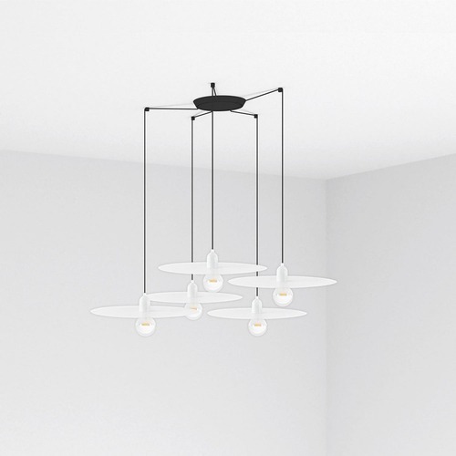 Dekorativní - FARO 68146-5L PLAT závěsné svítidlo, bílá, 5L - FARO - foto 1