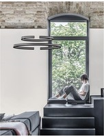 Kruhová - NV 9392012 Závěsné svítidlo TORRENTE černý hliník a akryl nastavitelné LED 93W 230V 3000K IP20 stmívatelné - NOVA LUCE