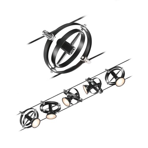 Sady - P 94440 Lankový systém Cardan matný chrom 5 spotů bez zdroje světla max. 10W GU5,3 DC 60VA - PAULMANN - foto 1