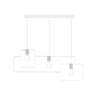 Dekorativní - FAN I-SMITH-S3-BCO Závěsné svítidlo SMITH bílá/nikl, 3xE27, 88,5 x 150 cm - FANEUROPE