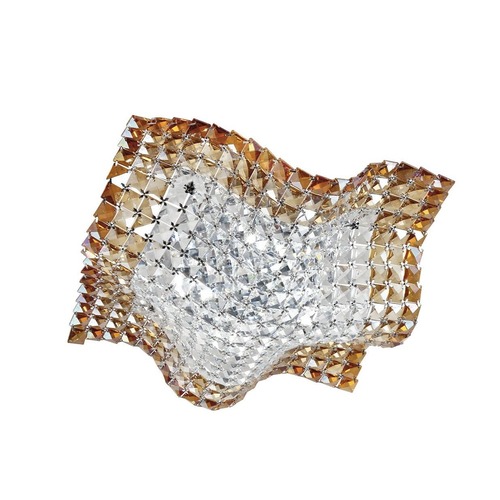 Dekorativní - FAN I-RUMBA/PL44 Stropní přisazené svítidlo Rumba průhledná/jantarová, 4xG9, 44 x 44 x 12 cm - FANEUROPE - foto 1