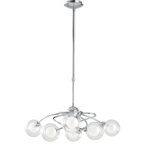 Dekorativní - FAN I-BLOG-6 Závěsné svítidlo Blog, chrom, 6 x G9, 66 x 111 cm - FANEUROPE - foto 1