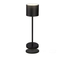 Stolní lampy dekorační - BRILO 7521015 Sigo LED stolní lampička bezdrátová IP44, stmívatelné, s nabíjecí základnou, černá - BRILO