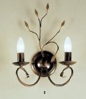 Dekorativní - OR WA 2-884/2 Nástěnné svítidlo 2xE14 antik, dekor list, výška 40cm, šířka 26c - ORION