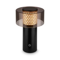 Stolní lampy dekorační - BRILO 7669015 Gila stolní lampa - 2,6W, 200lm, bezdrátová, LED, IP44, dotykový vypínač, stmívatelná, černá/zlatá - BRILO