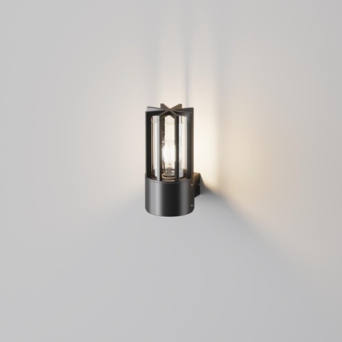 Nástěnná - M O453WL-01GF Nástěnné svítidlo Barrel E27 15W IP54 černý hliník/průhledný plast - MAYTONI - foto 1