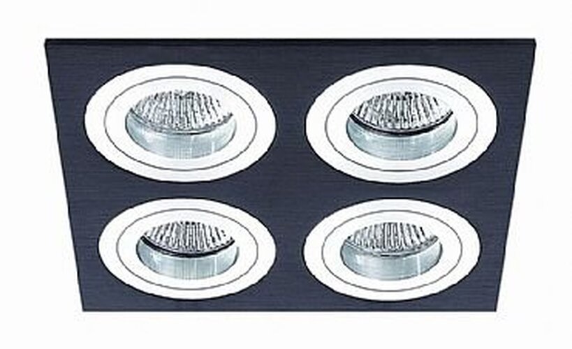 Hranatá - BPM 3057LED2.D40.3K Vestavné svítidlo Aluminio Negro černá 4x 7W LED 230V - BPM - foto 1
