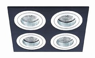 Hranatá - BPM 3057LED2.D40.3K Vestavné svítidlo Aluminio Negro černá 4x 7W LED 230V - BPM