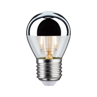 E27 - P 28664 LED kapka 2,6 W E27 zrcadlový svrchlík stříbrná teplá bílá - PAULMANN
