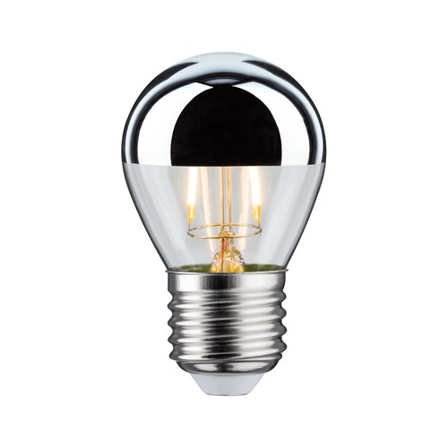 E27 - P 28664 LED kapka 2,6 W E27 zrcadlový svrchlík stříbrná teplá bílá - PAULMANN - foto 1